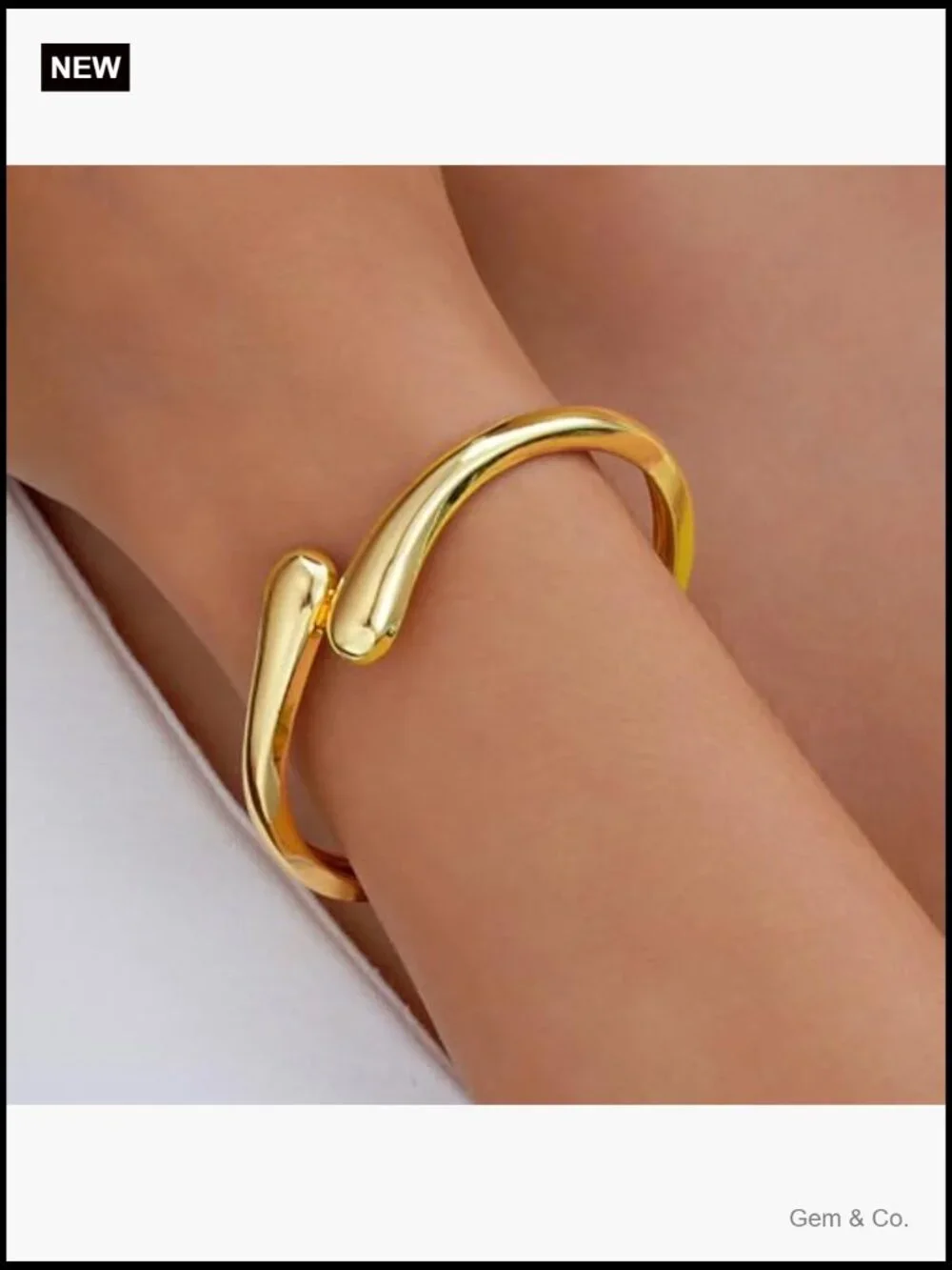 Trendy Chunky Gold Bangle Bracelet Adjustable Cuff Jewelry Women Gift